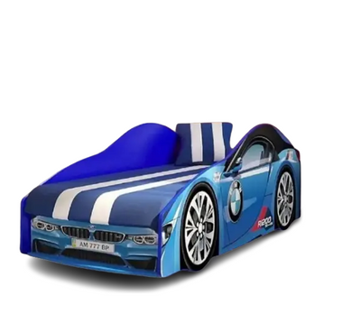 Дитяче ліжко- автомобіль БМВ з матрацом E-1 синє фото
