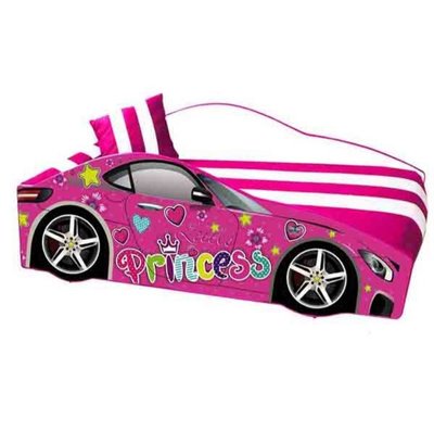 Детская кровать-машина розовая для девочки Princess Е-7 малиновая фото