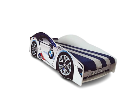 Детская кровать-машина для мальчикаБМВ Элит mal_E-1 белая фото