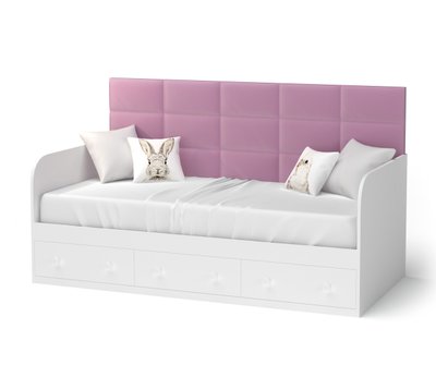 Кровать "Элли" 1 Белая с Розовым "Элли" 1 Белая с фото