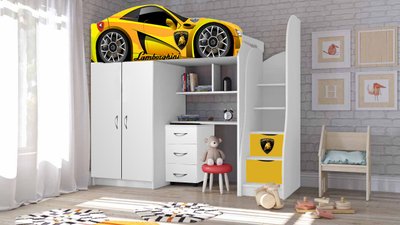 Кровать чердак машина для мальчика Lamborghini Lamborghini фото