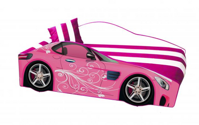 Дитяче ліжко- автомобіль рожеве для дівчинки Glamour Е-5 розовая фото