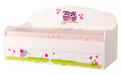 Кровать диванчик "Совушки" для девочки 1678136701 фото