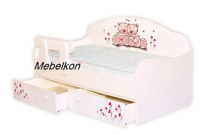 Ліжечко дитяче диванчик "Ведмедики" для дівчинки 1678136706 фото